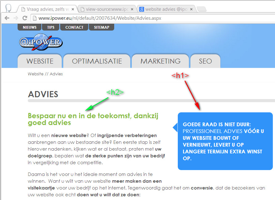 SEO-tips - headers brengen structuur in een website