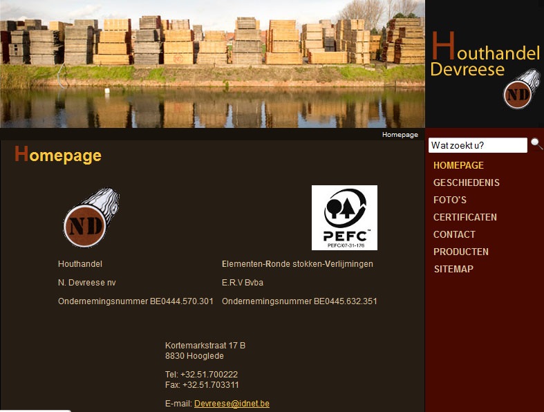 Website Houthandel Devreese - Hooglede