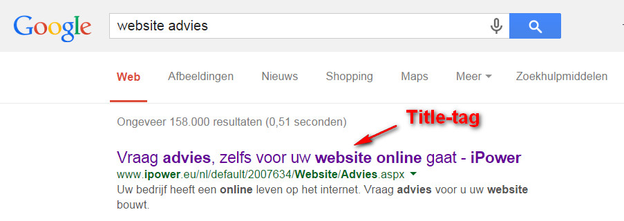 Title-Tag, Platz in den Suchergebnissen von Google - iPower